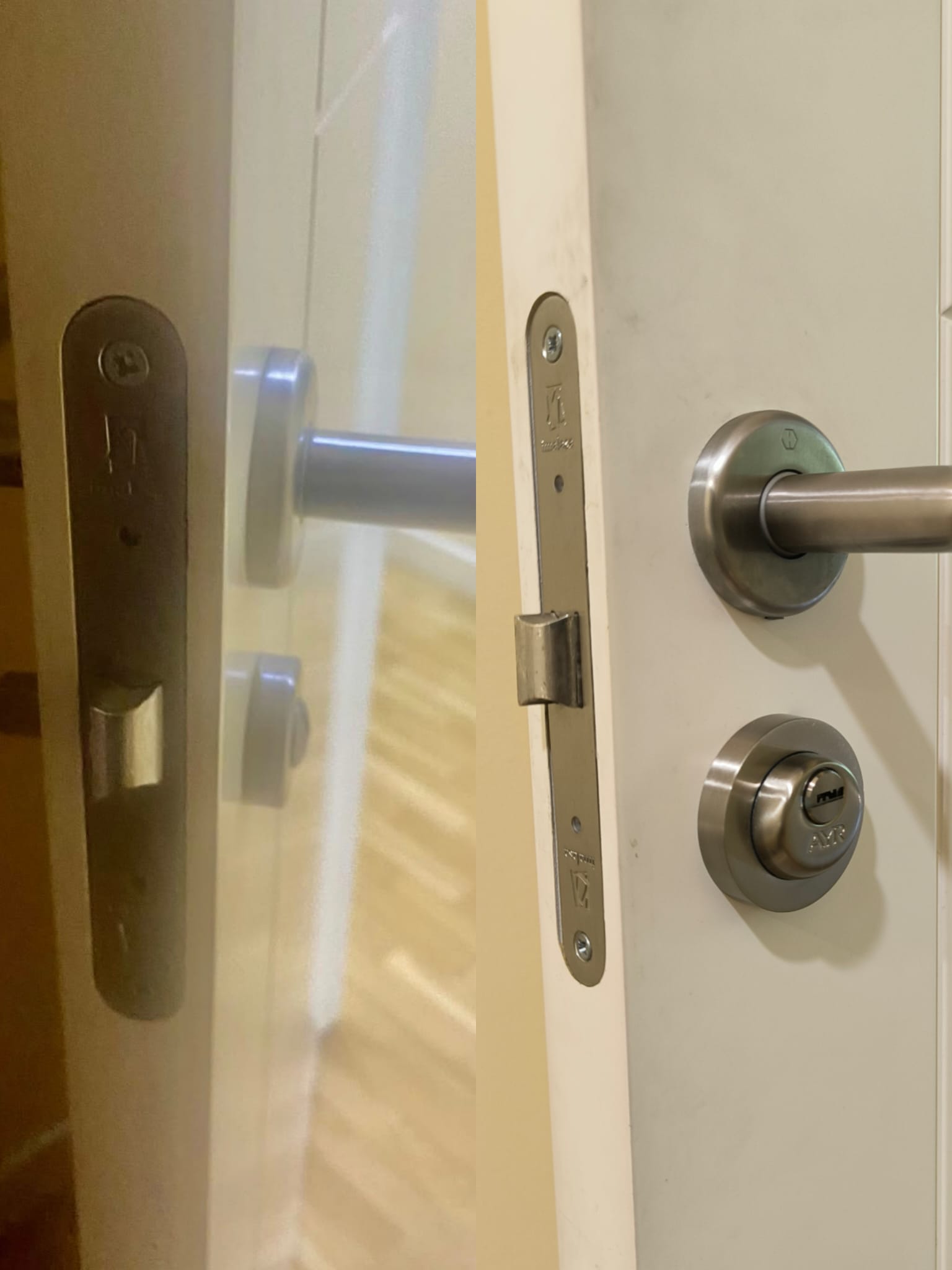 Instalación de cerradura en puerta de habitación